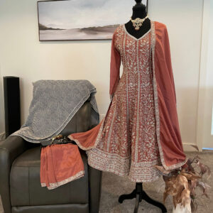 Graceful Dusty Rose Embroidered Traditional Dress