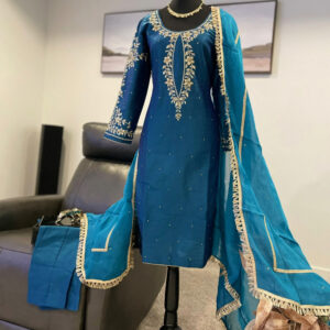 Blue Embroidered Salwar Kameez Suit