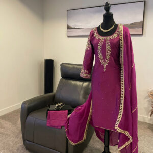 Magenta Purple Embroidered Salwar Kameez Suit
